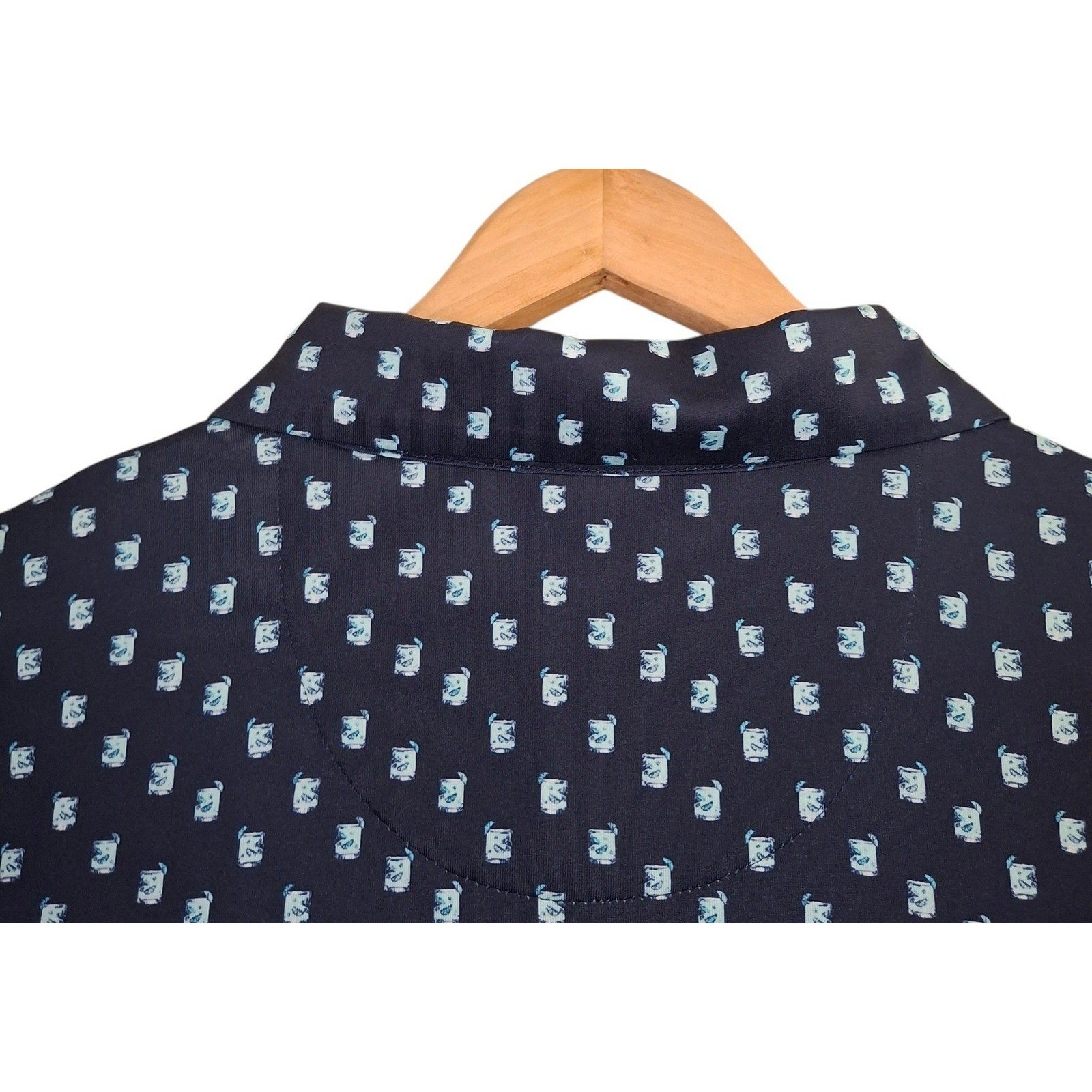 Callaway Mens Xxl Opti-Dri Golf Polo Shirt Navy Blue Cocktail Print Nwt — image 6 of 8